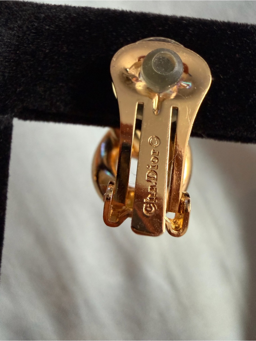 Dior Gold-Tone Crystal Link Earrings - Picture 4 of 8